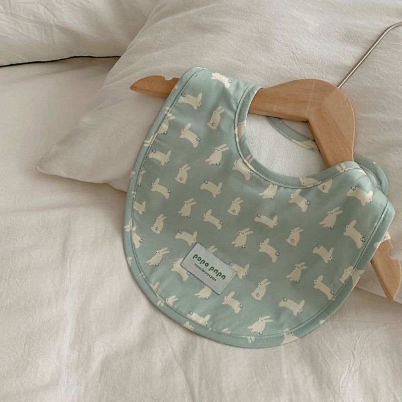 Popo Papa παιδικός βαμβακερός αδιάβροχος μπιμπ για 1–3 ετών, unisex, με σχέδιο καρτούν και λουλούδια, 95% βαμβάκι