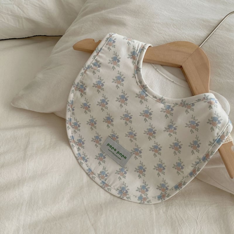 Popo Papa παιδικός βαμβακερός αδιάβροχος μπιμπ για 1–3 ετών, unisex, με σχέδιο καρτούν και λουλούδια, 95% βαμβάκι
