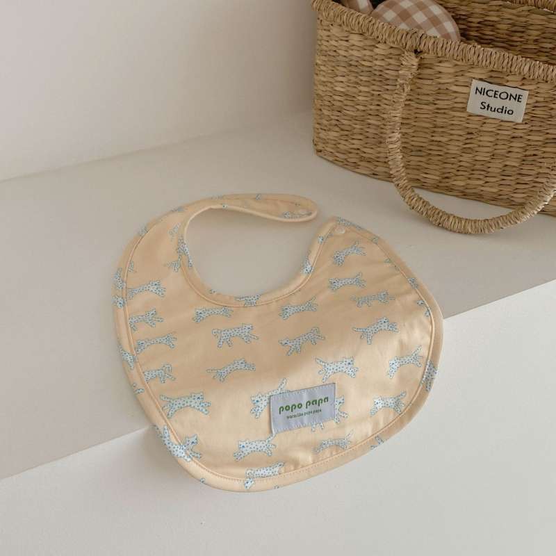 Popo Papa παιδικός βαμβακερός αδιάβροχος μπιμπ για 1–3 ετών, unisex, με σχέδιο καρτούν και λουλούδια, 95% βαμβάκι