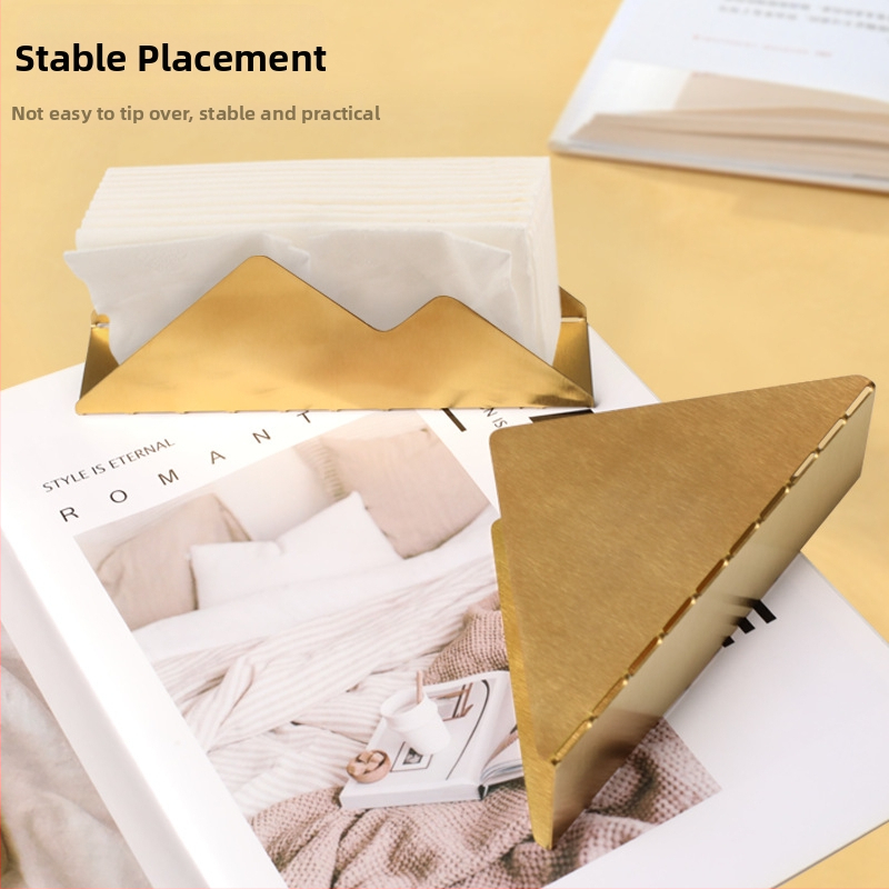 Suport vertical pentru șervețele – oțel inoxidabil, electropalizare/negruire, design pătrat, stil lux lejer, Certificare S9001