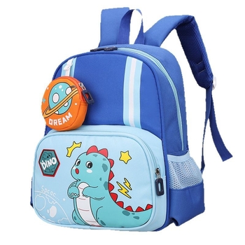 Dječji školski ruksak – astronaut i dinosaur, crtani motiv, najlon, prozračan, ultra lagan, naramenice s zračnom jastukom, za djecu 3–6 godina