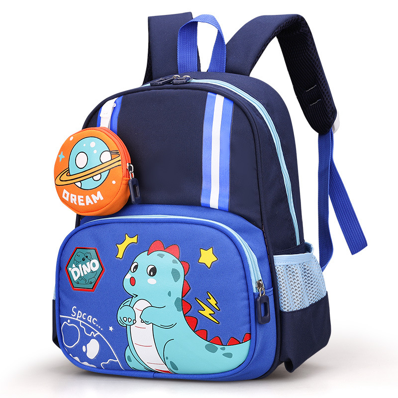Dječji školski ruksak – astronaut i dinosaur, crtani motiv, najlon, prozračan, ultra lagan, naramenice s zračnom jastukom, za djecu 3–6 godina