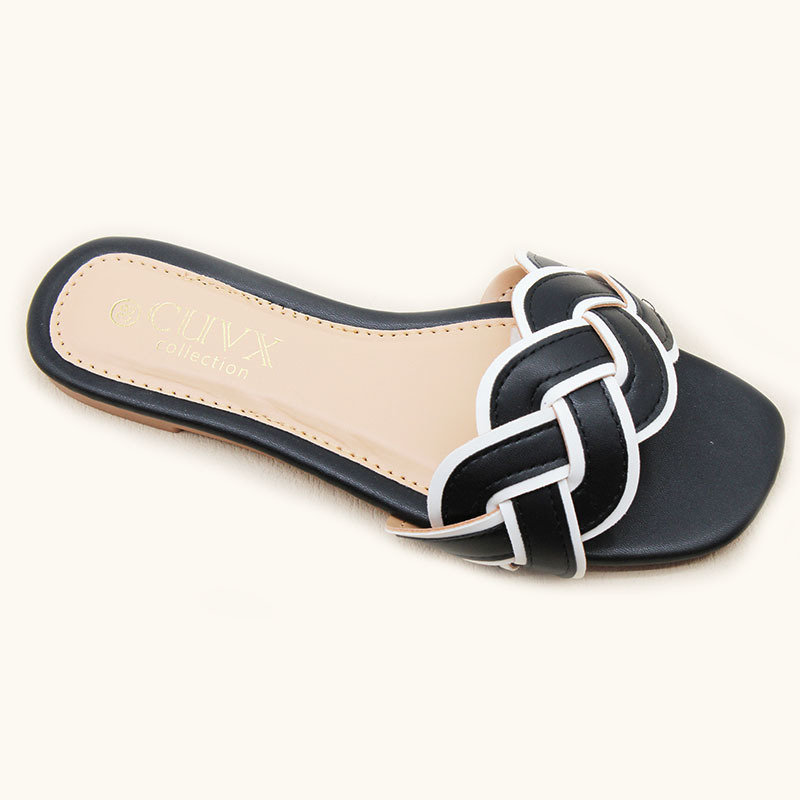 Anngele casual PU sandale, dizajn boja-blok, potplata PVC/TPR