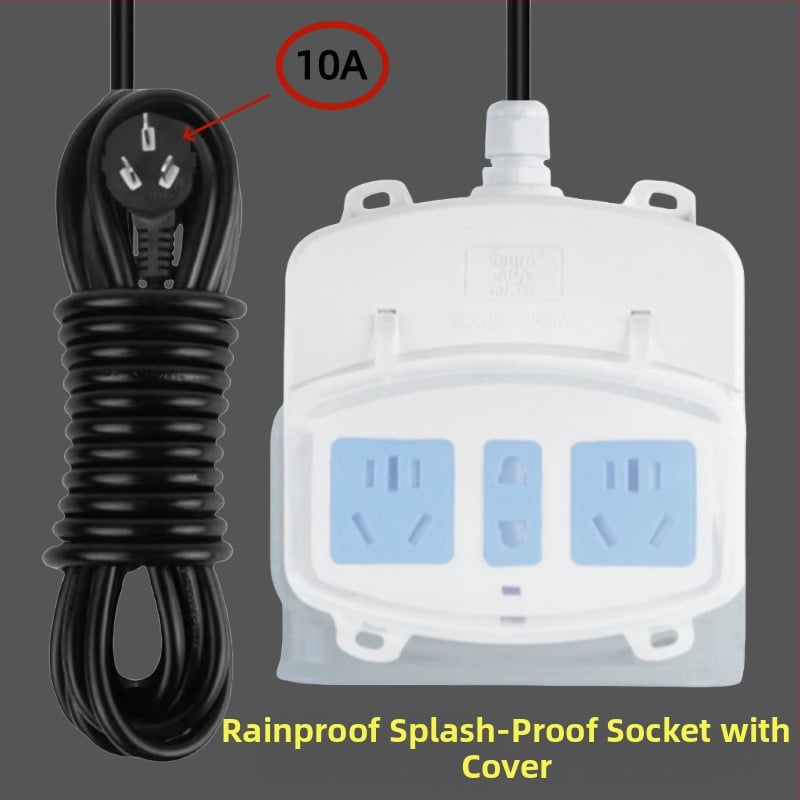 Εξωτερικός αδιάβροχος διανομέας ρεύματος μπάνιου με κάλυμμα προστασίας και πρίζα για θερμαντήρα νερού και έξυπνο καπάκι τουαλέτας (Μάρκα: Resistant to cattle; Μετατροπή: Ναι)