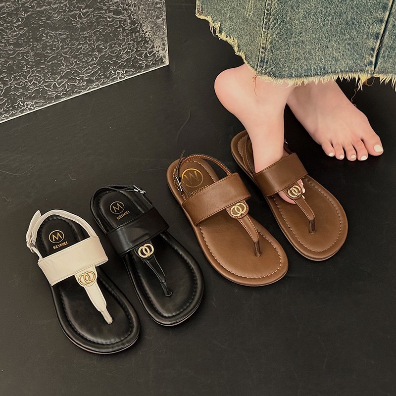 Sandale Clip Toe – Rimski stil, PU gornji dio, gumeni đon, kopča u jednom redu, otporne na habanje