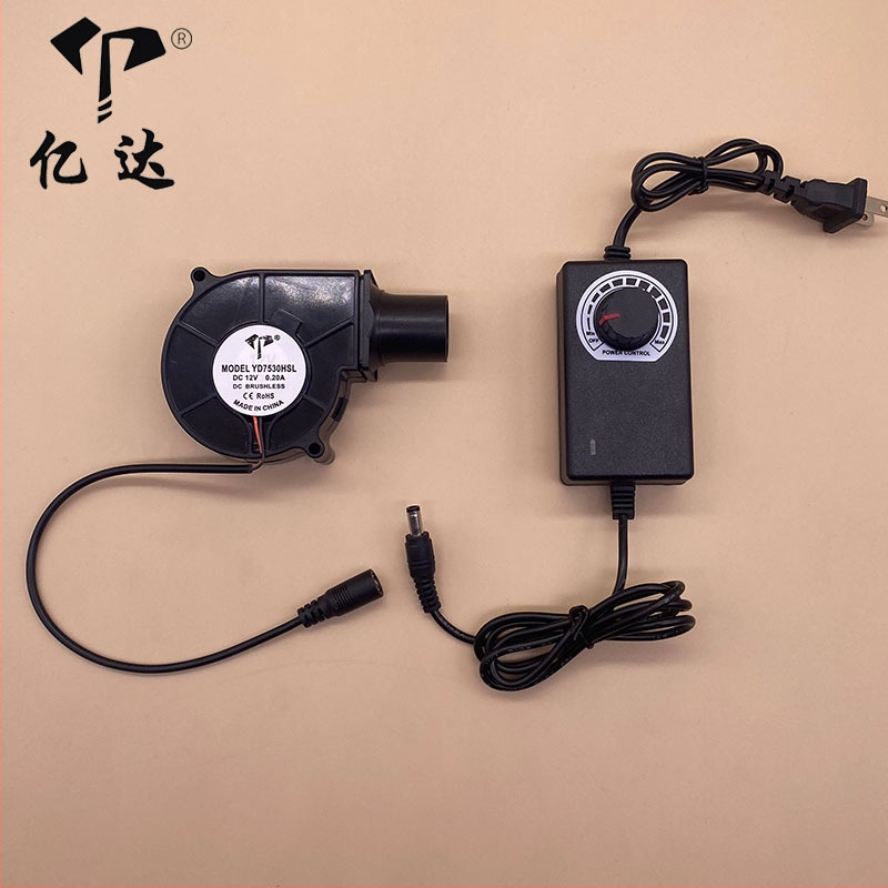 Yida 7530 DC φυσητήρας αέρα, 12V, πλευρική ροή αέρα, PBT, ανεμιστήρας με μέση πίεση