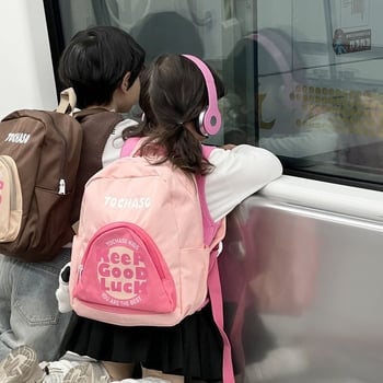 Unisex detská taška na chrbát z Oxford materiálu, s ramennými popruhmi s vzduchovým vankúšom — pre základnú školu, vzor písmen