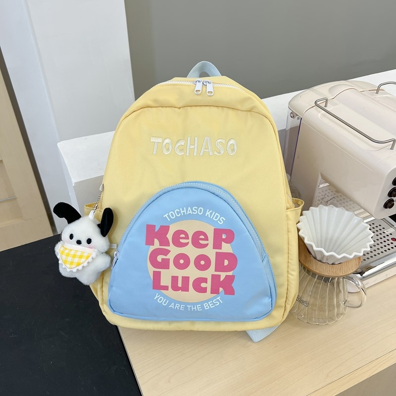 Unisex detská taška na chrbát z Oxford materiálu, s ramennými popruhmi s vzduchovým vankúšom — pre základnú školu, vzor písmen