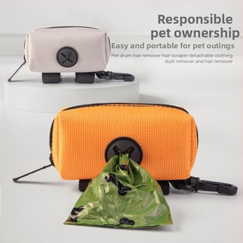 Geantă de depozitare pentru pungile de gunoi ale animalelor de companie, poliester, model: Solid, duritate medie spre moale