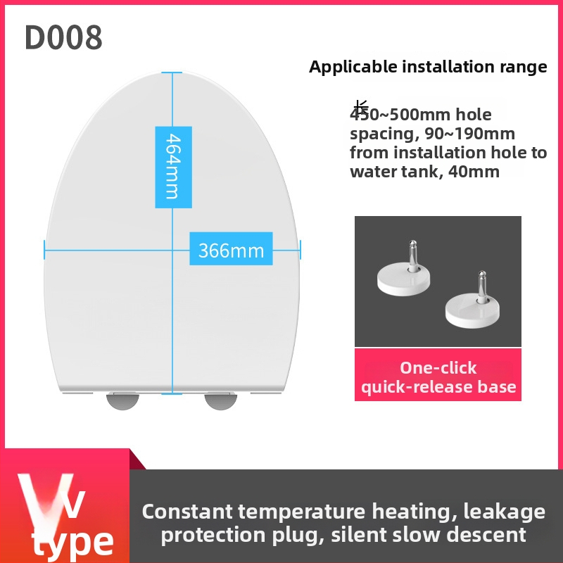 Inteligentné sedadlo na WC pre domáce použitie, univerzálne, elektrické mäkké zatváranie, vykurovanie s konštantnou teplotou, model LY-TR005B