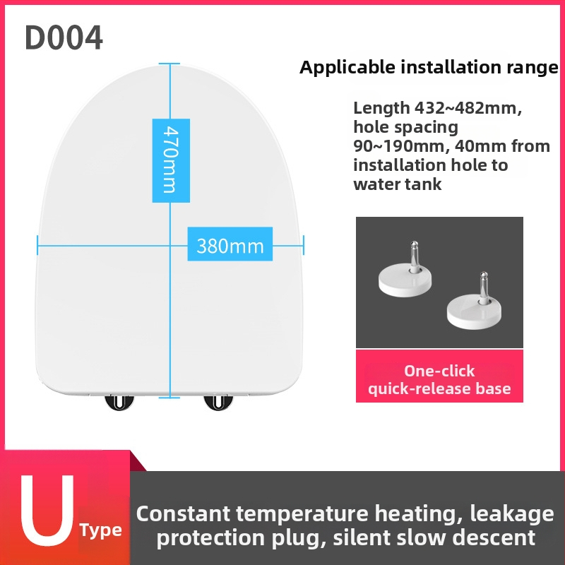 Inteligentné sedadlo na WC pre domáce použitie, univerzálne, elektrické mäkké zatváranie, vykurovanie s konštantnou teplotou, model LY-TR005B