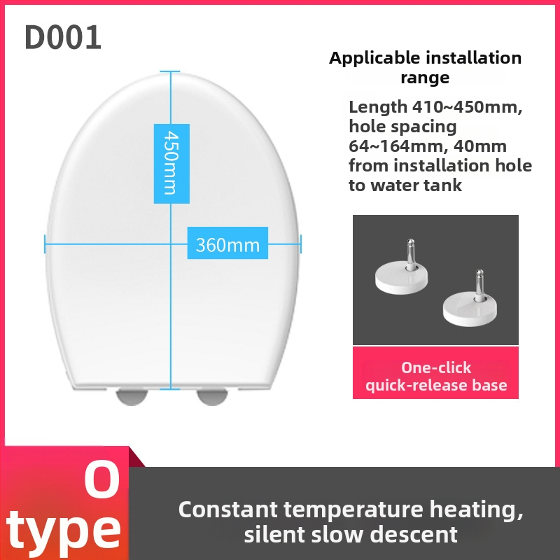 Inteligentné sedadlo na WC pre domáce použitie, univerzálne, elektrické mäkké zatváranie, vykurovanie s konštantnou teplotou, model LY-TR005B