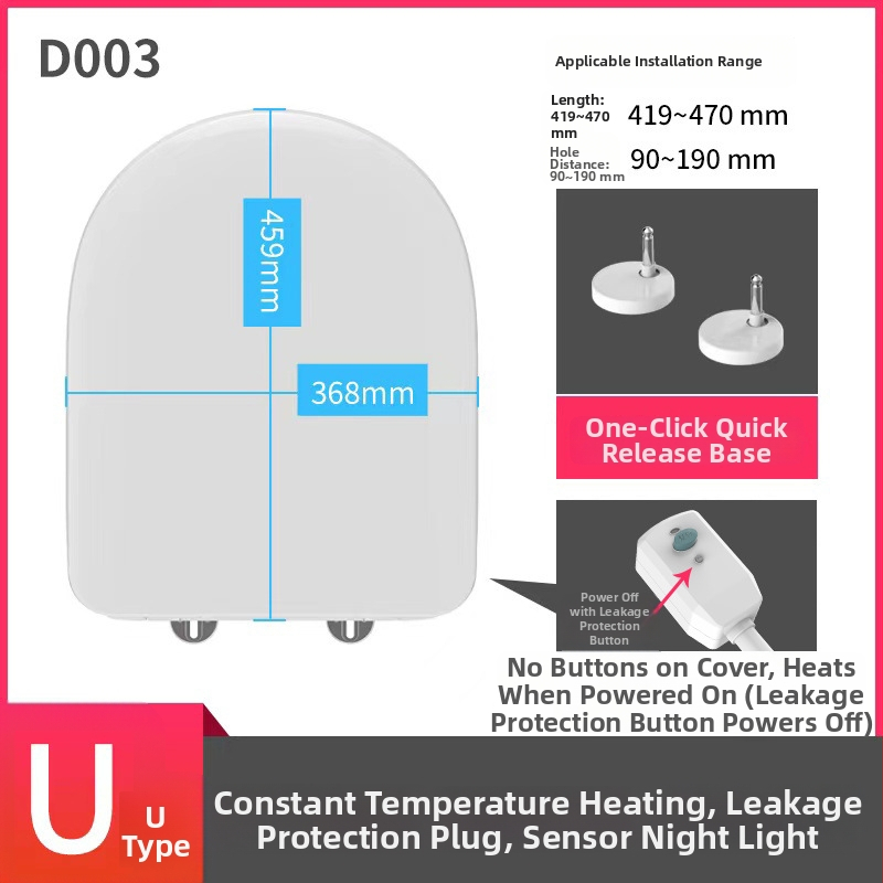 Inteligentné sedadlo na WC pre domáce použitie, univerzálne, elektrické mäkké zatváranie, vykurovanie s konštantnou teplotou, model LY-TR005B