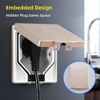 Τύπος 86 Μπάνιο Έξυπνο Πρίζα Τουαλέτας - Αδιάβροχο Κάλυμμα, Ενσωματωμένο, Τοίχος, 10A, 220V, Φωσφορικός Μπρούνζος, CCC