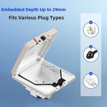 Τύπος 86 Μπάνιο Έξυπνο Πρίζα Τουαλέτας - Αδιάβροχο Κάλυμμα, Ενσωματωμένο, Τοίχος, 10A, 220V, Φωσφορικός Μπρούνζος, CCC
