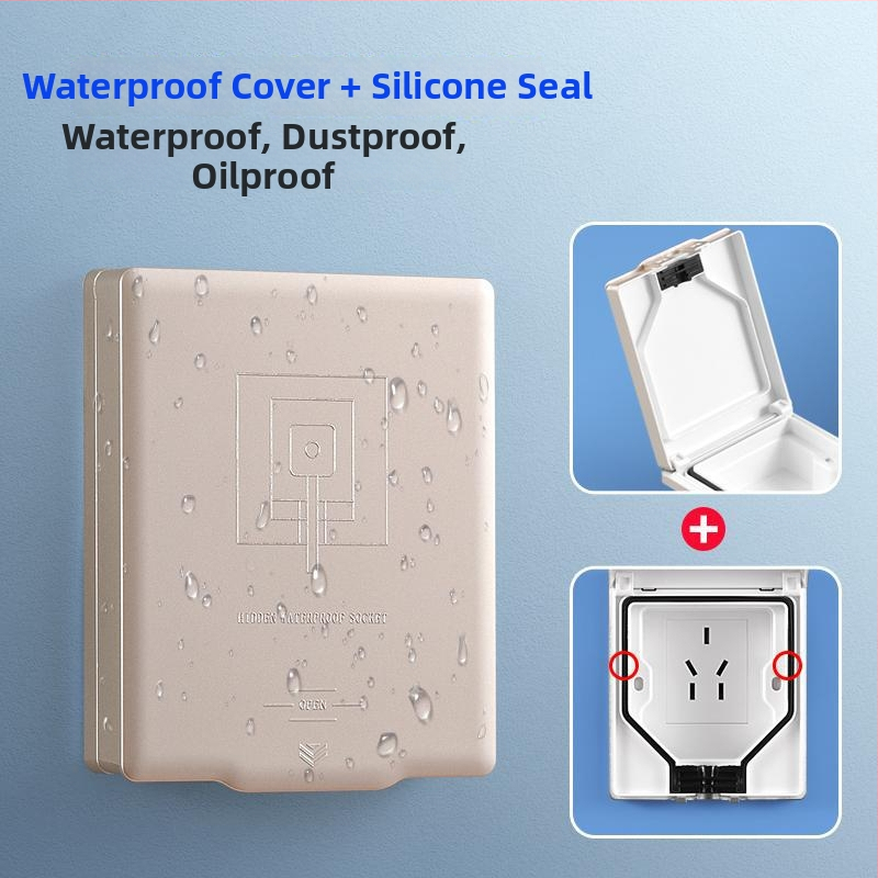 Τύπος 86 Μπάνιο Έξυπνο Πρίζα Τουαλέτας - Αδιάβροχο Κάλυμμα, Ενσωματωμένο, Τοίχος, 10A, 220V, Φωσφορικός Μπρούνζος, CCC