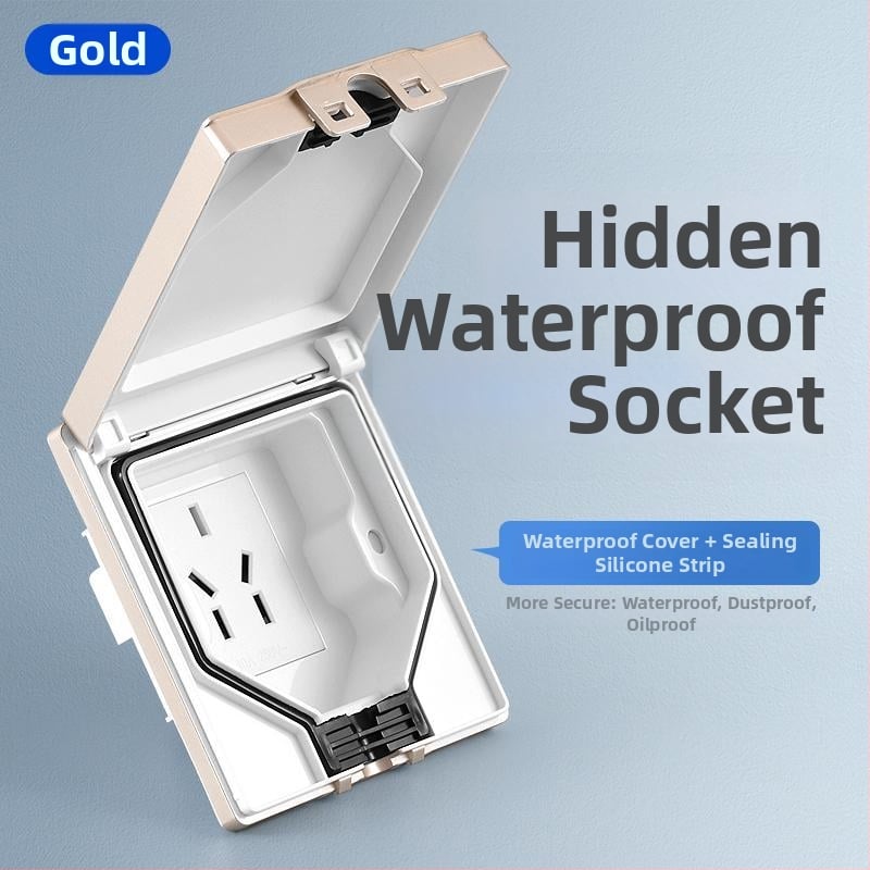 Τύπος 86 Μπάνιο Έξυπνο Πρίζα Τουαλέτας - Αδιάβροχο Κάλυμμα, Ενσωματωμένο, Τοίχος, 10A, 220V, Φωσφορικός Μπρούνζος, CCC