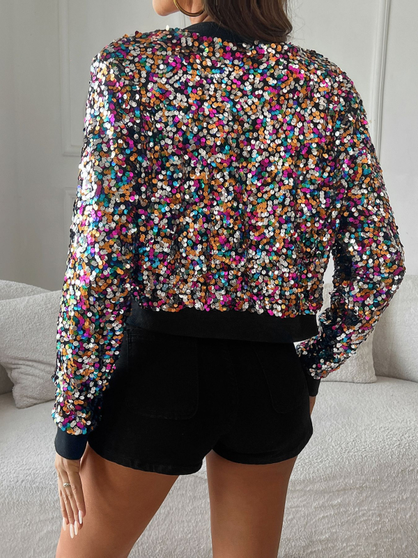 Slim-fit kaput od poliestera sa zipom, dugi rukavi, stojeći ovratnik