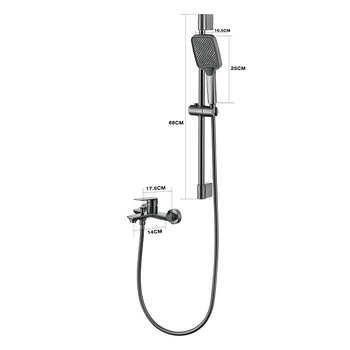 Robinet de baie pentru cadă cu apă caldă și rece, corp din cupru, instalare încastrată, robinet ceramic, model SL-5327-1Q, max. 50°C