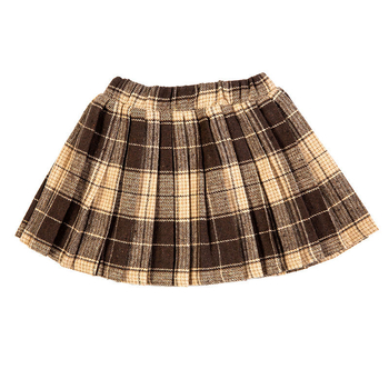 Djevojačka plisirana suknja s naramenicama, viskozni materijal, mrežasti uzorak, proljeće