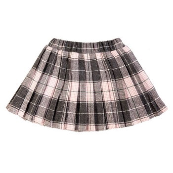 Djevojačka plisirana suknja s naramenicama, viskozni materijal, mrežasti uzorak, proljeće