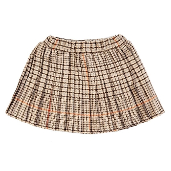 Djevojačka plisirana suknja s naramenicama, viskozni materijal, mrežasti uzorak, proljeće