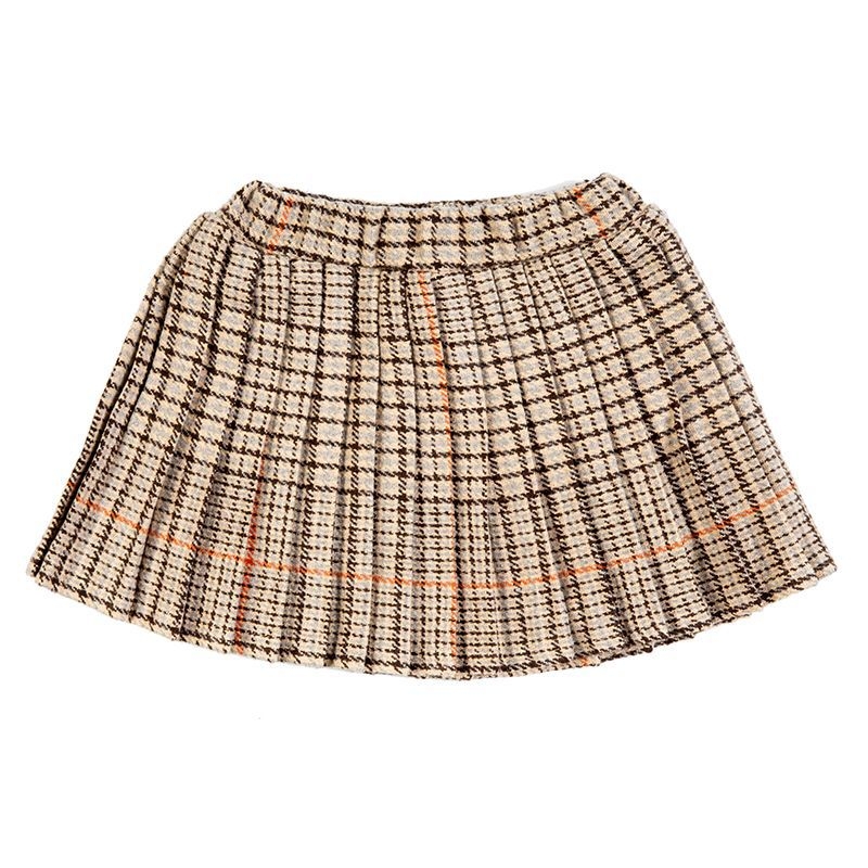 Djevojačka plisirana suknja s naramenicama, viskozni materijal, mrežasti uzorak, proljeće