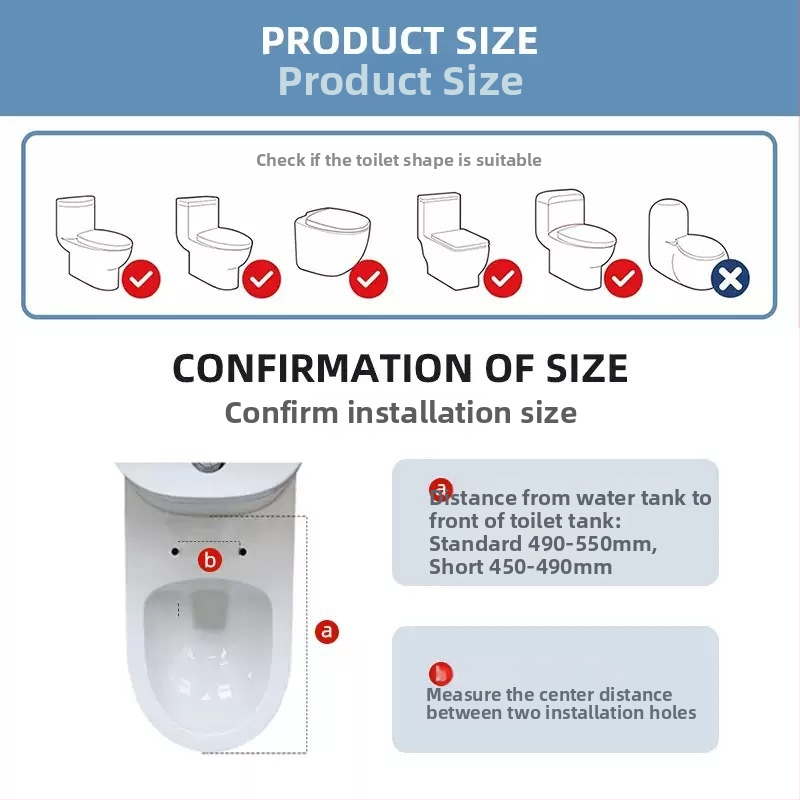 Έξυπνο κάλυμμα λεκάνης τουαλέτας με άμεση θέρμανση, αυτόματο στέγνωμα, πλύση bidet με αυτοκαθαριζόμενο ακροφύσιο, τηλεχειριστήριο, ρυθμιζόμενη απόσταση οπών 13–20 cm