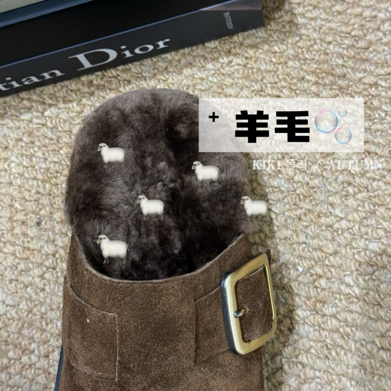 Mollykiki ženske ravne cipele od nubuka, vuneni ulošak, gumena potplata, debljina potplata 3–5 cm, jesen-zima 2025