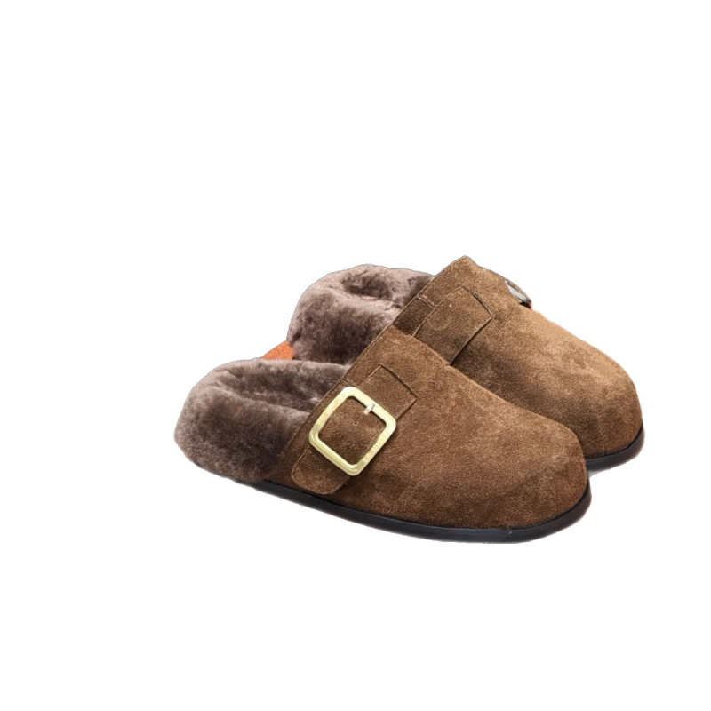 Mollykiki ženske ravne cipele od nubuka, vuneni ulošak, gumena potplata, debljina potplata 3–5 cm, jesen-zima 2025