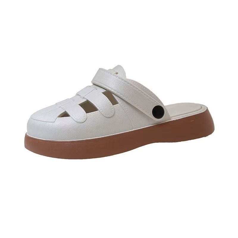 Ženske sandale s debelim potplatom i mrežastim gornjim dijelom, PVC gornji dio i potplat, casual stil, jednobojni uzorak, debljina potplata 0–3 cm, dvostruko nošenje