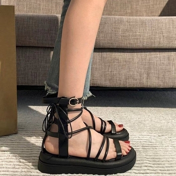 Rimske sandale u akademskom stilu, malu veličinu, platforma, Mori šumski stil