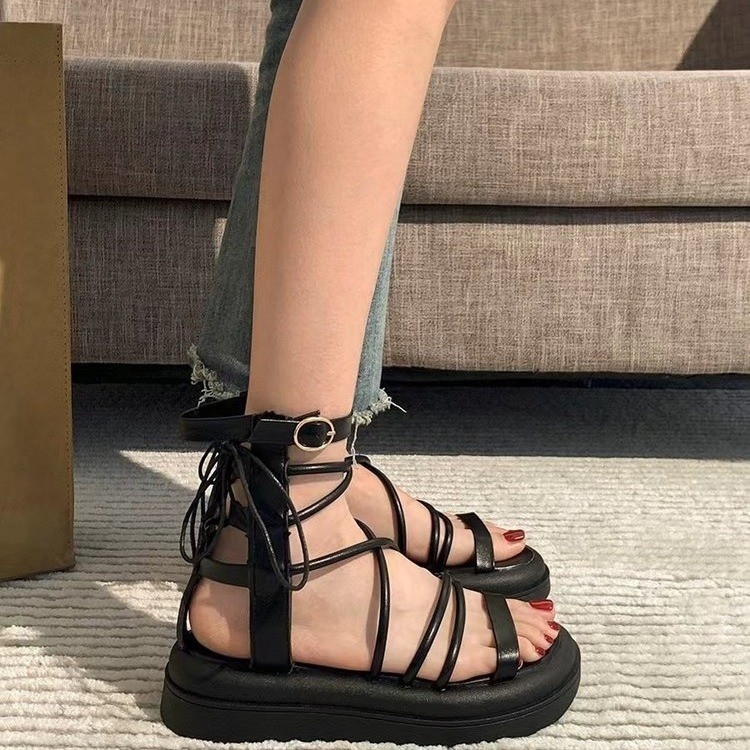 Rimske sandale u akademskom stilu, malu veličinu, platforma, Mori šumski stil