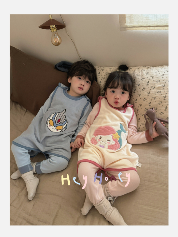 Παιδικός υπνόσακος χωρίς μανίκια, γιλέκα στιλ, ένα κομμάτι οικιακό ρούχο για φθινόπωρο/χειμώνα, Πολυεστέρας, Κορεατικό στυλ