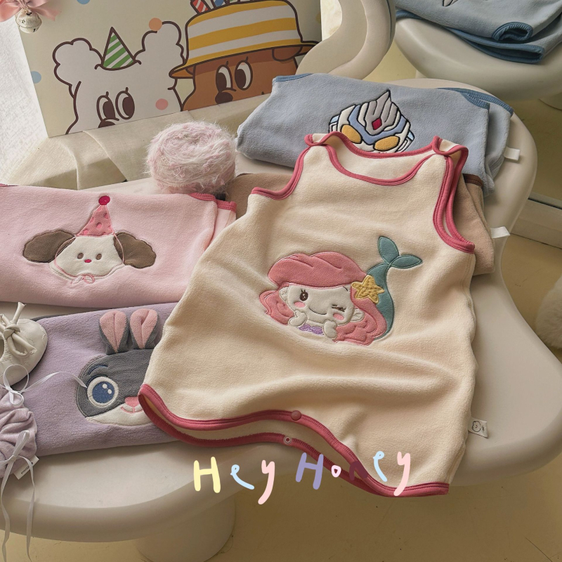 Παιδικός υπνόσακος χωρίς μανίκια, γιλέκα στιλ, ένα κομμάτι οικιακό ρούχο για φθινόπωρο/χειμώνα, Πολυεστέρας, Κορεατικό στυλ