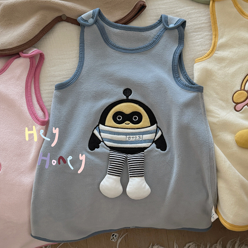 Παιδικός υπνόσακος χωρίς μανίκια, γιλέκα στιλ, ένα κομμάτι οικιακό ρούχο για φθινόπωρο/χειμώνα, Πολυεστέρας, Κορεατικό στυλ