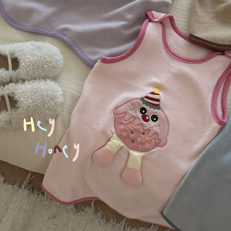 Παιδικός υπνόσακος χωρίς μανίκια, γιλέκα στιλ, ένα κομμάτι οικιακό ρούχο για φθινόπωρο/χειμώνα, Πολυεστέρας, Κορεατικό στυλ