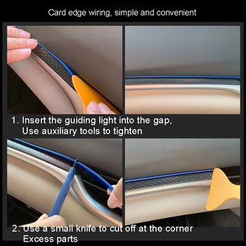 Λωρίδα LED εσωτερικού αυτοκινήτου για ατμόσφαιρα, σιλικόνης περίβλημα, 12V DC, 3W, 6500K ψυχρό λευκό, IP65