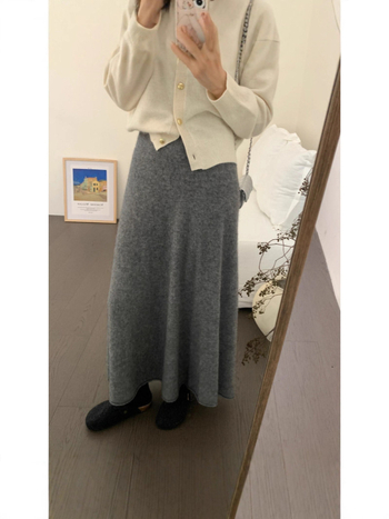 Shangima Fustă midi în A — catifea Andy Velvet, Spandex <30%, Toamna 2025