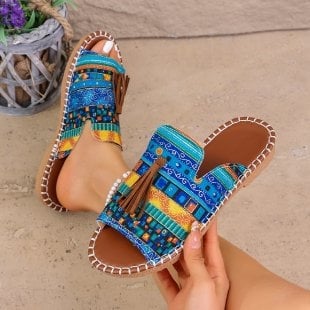 Női Toe Cap lapos talpú papucs - mindennapi stílus, felső rész mű plüss, belső gyapjú, gumitalp, vulkanizált, talp vastagság 0–3 cm, 2025 nyár