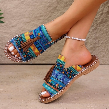 Női Toe Cap lapos talpú papucs - mindennapi stílus, felső rész mű plüss, belső gyapjú, gumitalp, vulkanizált, talp vastagság 0–3 cm, 2025 nyár