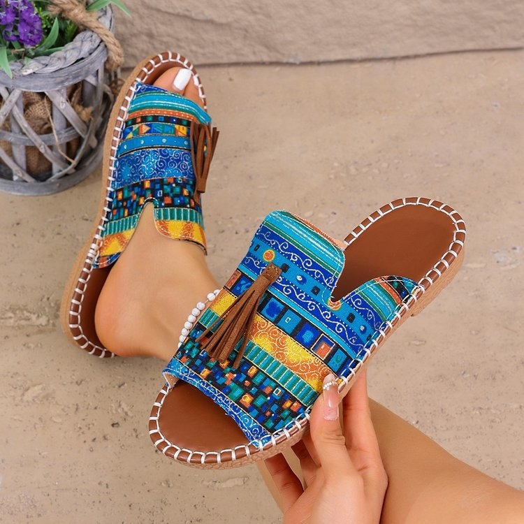 Női Toe Cap lapos talpú papucs - mindennapi stílus, felső rész mű plüss, belső gyapjú, gumitalp, vulkanizált, talp vastagság 0–3 cm, 2025 nyár