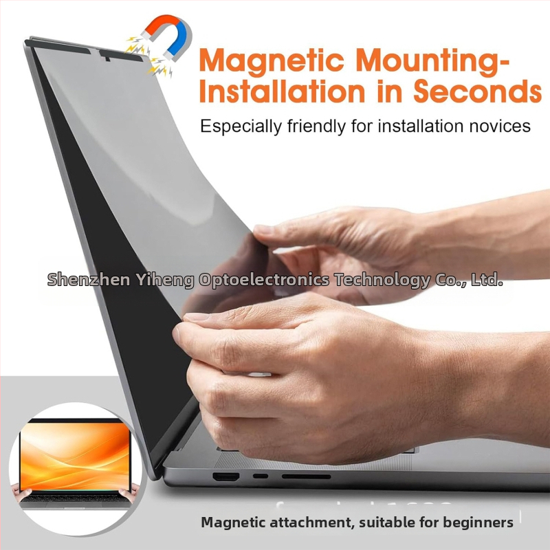 Laptop magánéletet védő fólia mágneses leválasztható kivitelben, anti-peeping, anti-reflexiós, szemvédő