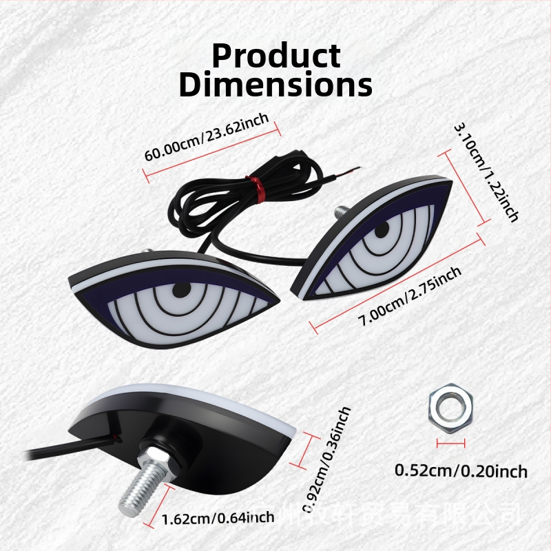 LED zadné svetlo - Diabolské oko a Oko orla, DRL176/DRL177, 12V, Univerzálne pre motocykle