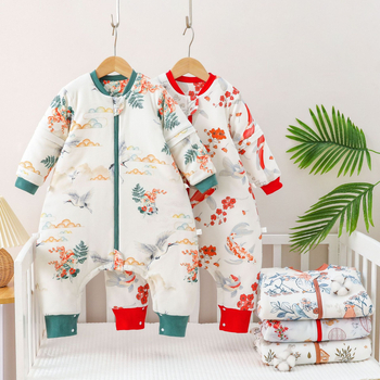 Babák és gyerekek számára készült hálózsák szétválasztott lábakkal, levehető ujjak, keresztcsontnál kapcsokkal, külső és bélés 95% pamut, töltet szintetikus rost