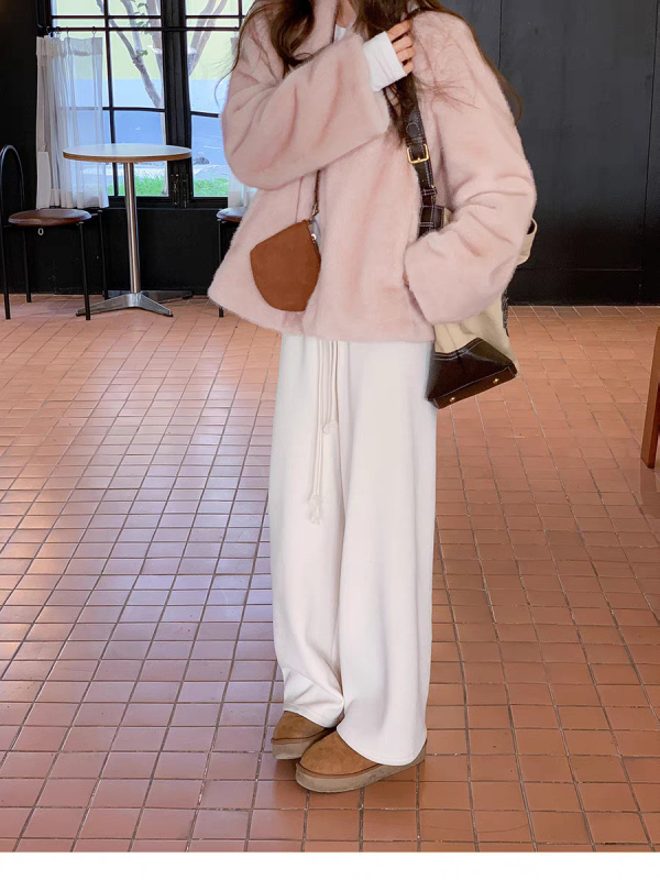 Női műszőrme kabát, V-nyakú, városi stílus, 2025 tél