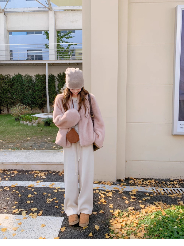 Női műszőrme kabát, V-nyakú, városi stílus, 2025 tél