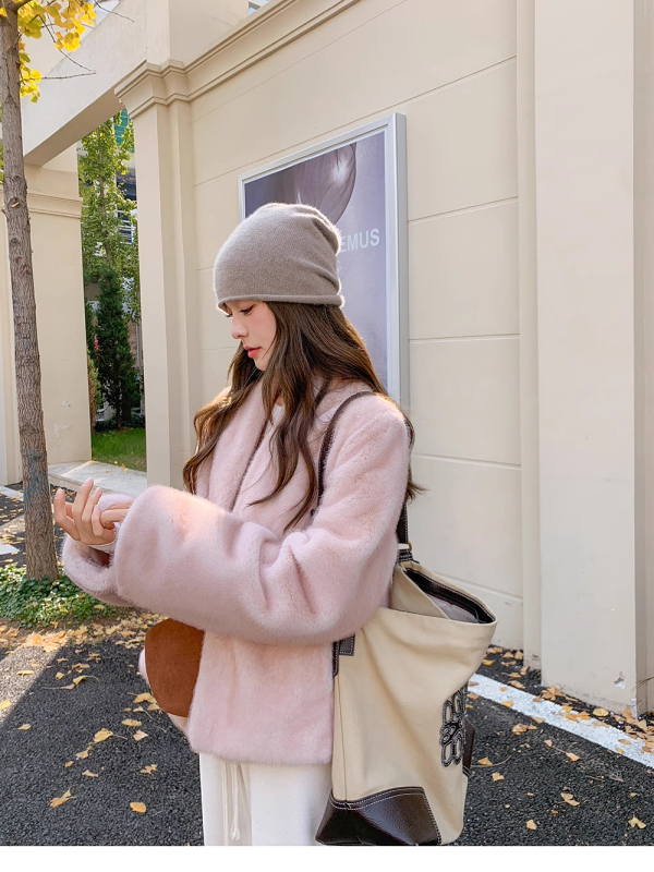 Női műszőrme kabát, V-nyakú, városi stílus, 2025 tél