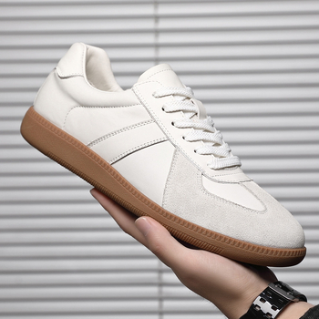 Muške tenisice od kože prvog sloja, korejskog stila retro casual, vezanje šnurkama, gumeni đon