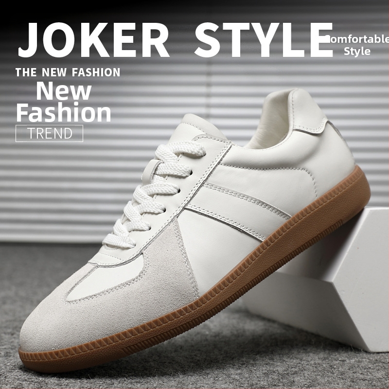 Muške tenisice od kože prvog sloja, korejskog stila retro casual, vezanje šnurkama, gumeni đon